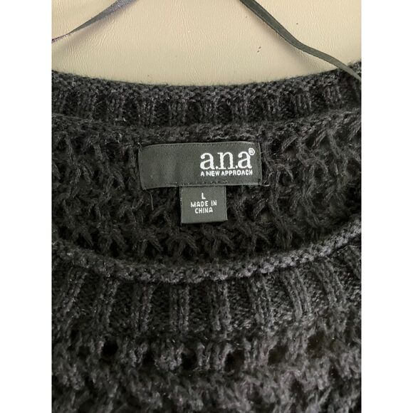A.N.A A New Approach crew neck open knit pullover sweater - Picture 3 of 9